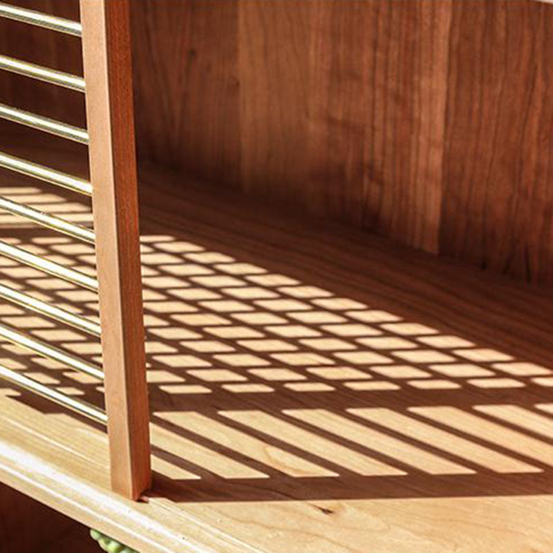 Contemporary Open Back Standard Bookcase Solid Wood Bookshelf with Shelves