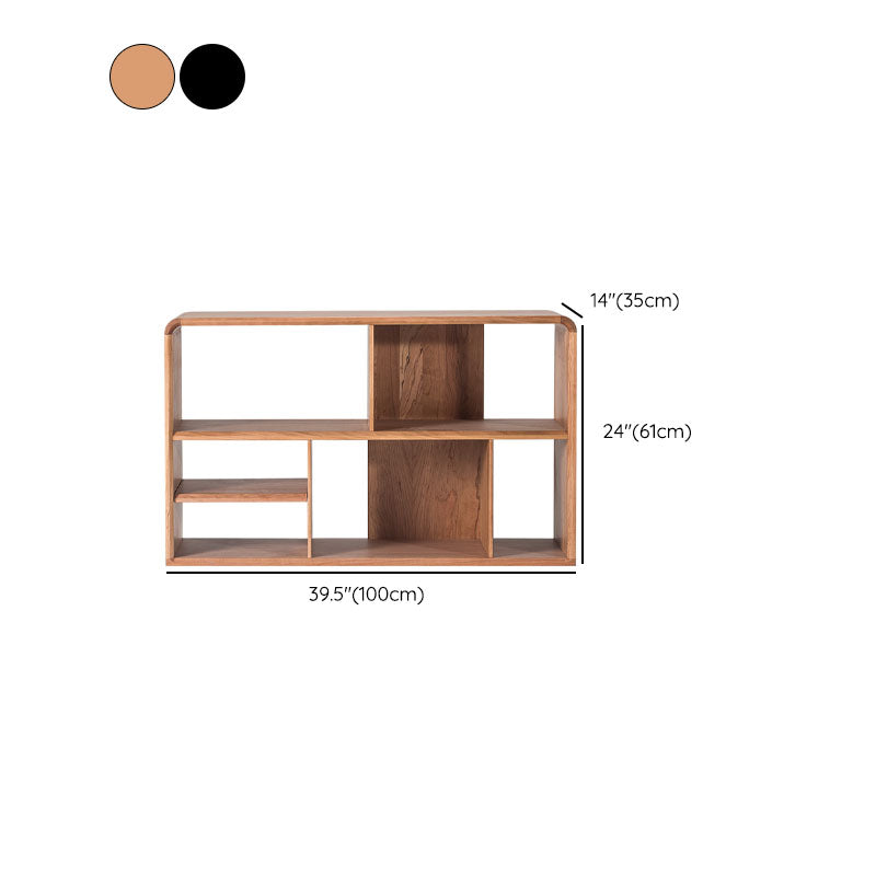 Contemporary Open Back Standard Bookcase Solid Wood Bookshelf with Shelves