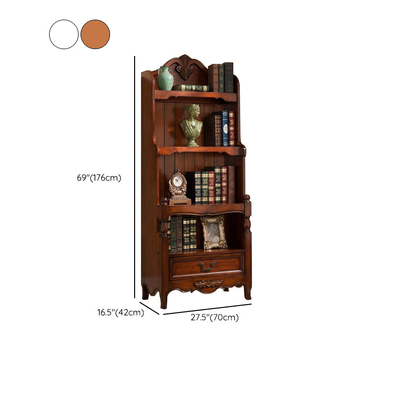 Contemporary Wooden Bookcase Standard Closed Back Bookshelf with Shelves