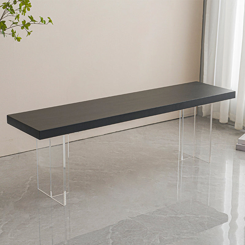 Contemporary Solid Wood Bench Black Seating Bench with Acrylic Base