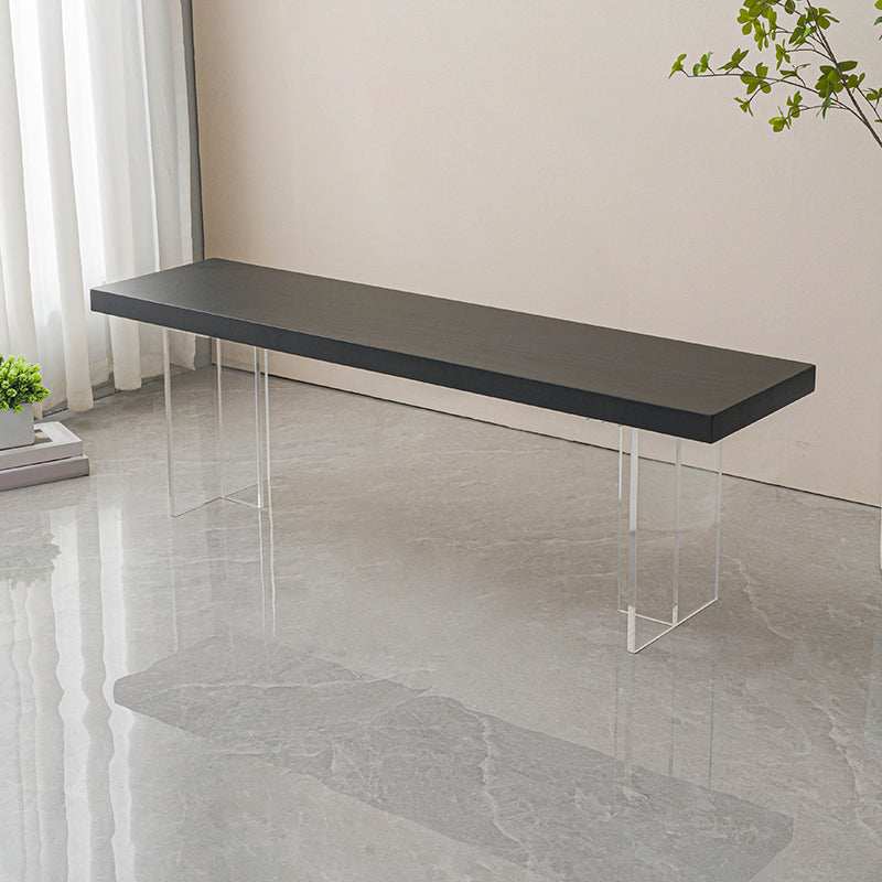 Contemporary Solid Wood Bench Black Seating Bench with Acrylic Base