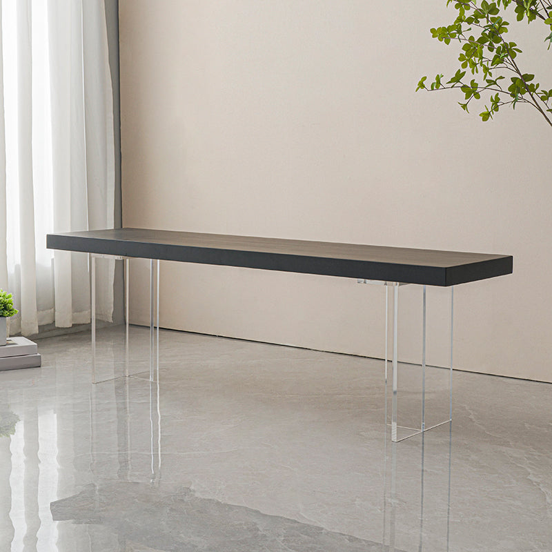 Contemporary Solid Wood Bench Black Seating Bench with Acrylic Base