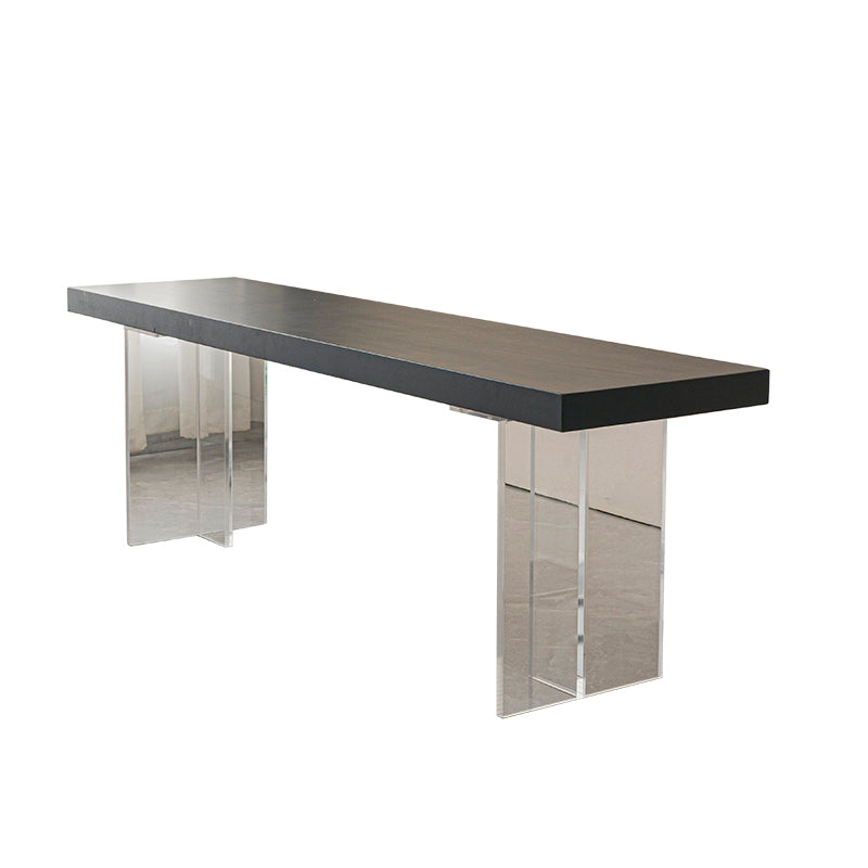 Contemporary Solid Wood Bench Black Seating Bench with Acrylic Base