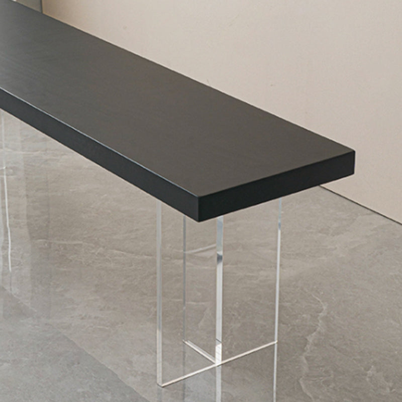 Contemporary Solid Wood Bench Black Seating Bench with Acrylic Base