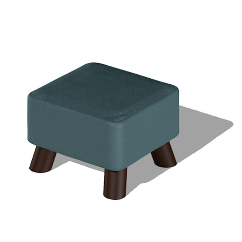 Modern Ottoman Cotton Upholstered Solid Color Square Ottoman with Legs