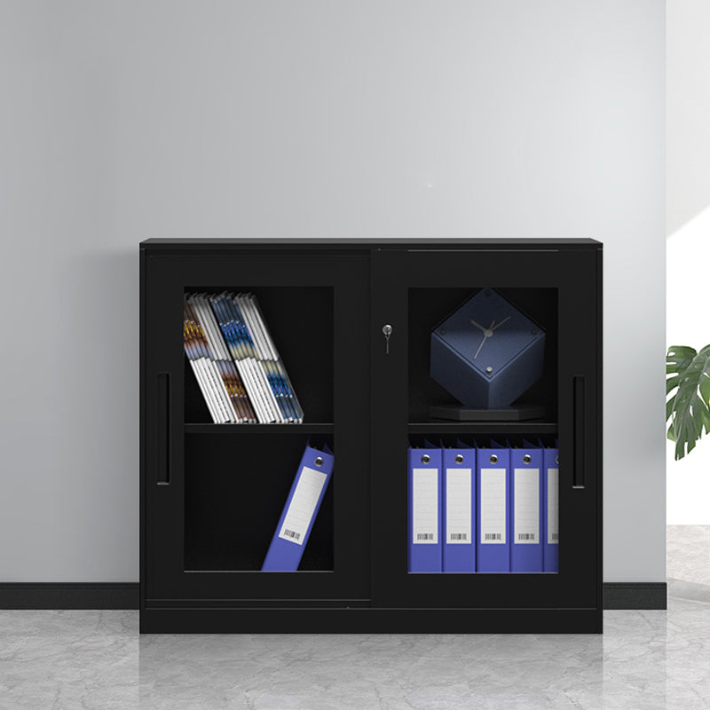 Contemporary File Cabinet Steel Frame Key Lock Lateral File Cabinet with Doors