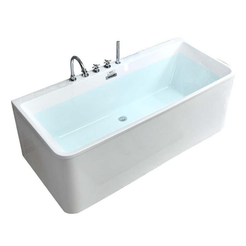 Modern Rectangular Bath Acrylic Stand Alone White Soaking Bathtub