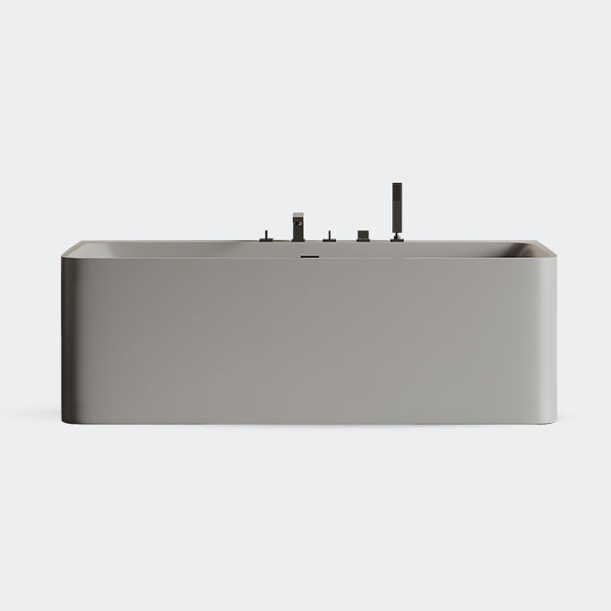 Antique Finish Rectangular Soaking Bathtub Back to Wall Modern Bath Tub
