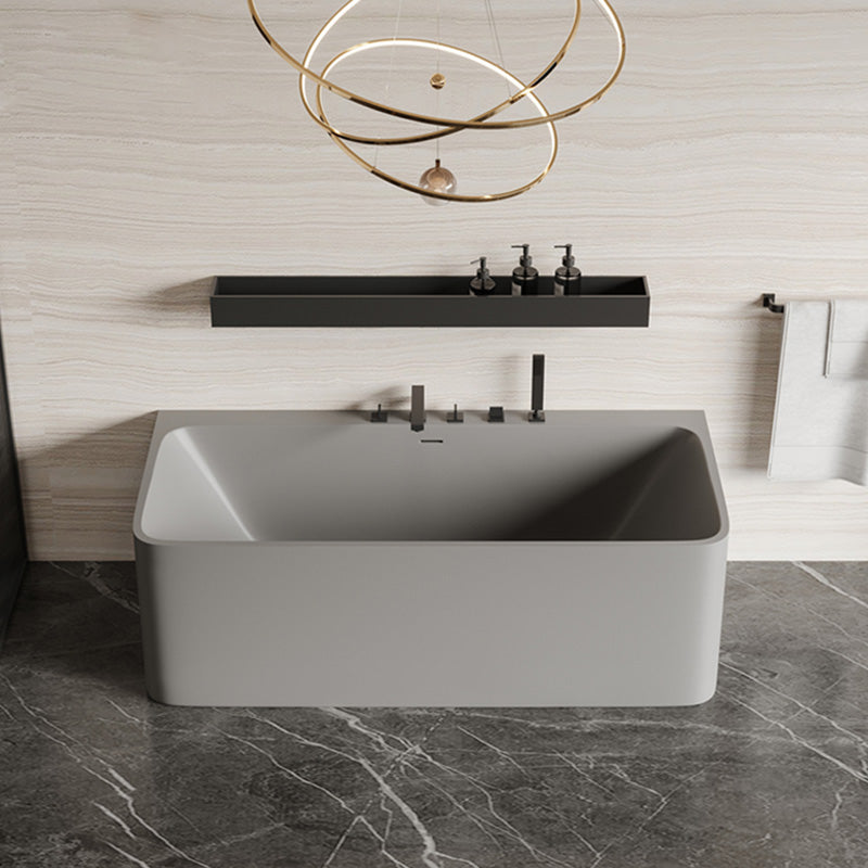 Antique Finish Rectangular Soaking Bathtub Back to Wall Modern Bath Tub