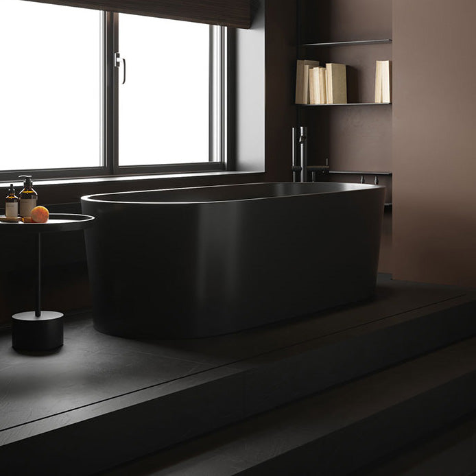 Freestanding Soaking Bathtub Oval Antique Finish Modern Bath Tub