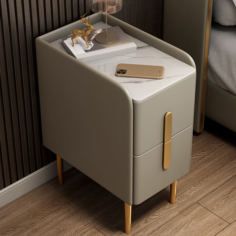 Stone Bedside Cabinet Contemporary Bed Nightstand for Bedroom