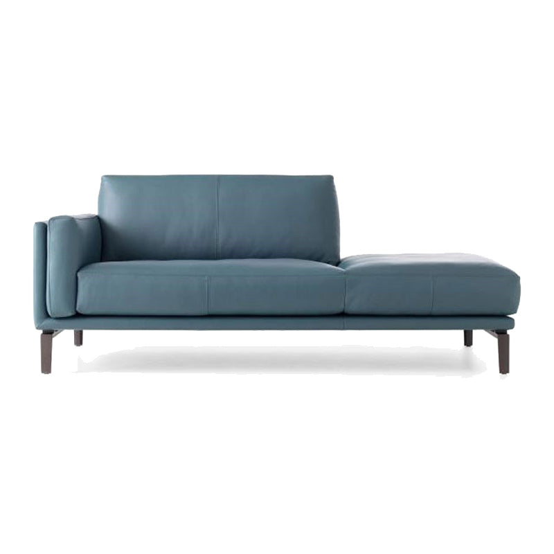 Living Room Chaise Square Arms Modern Chaise Lounge with Velvet Upholster