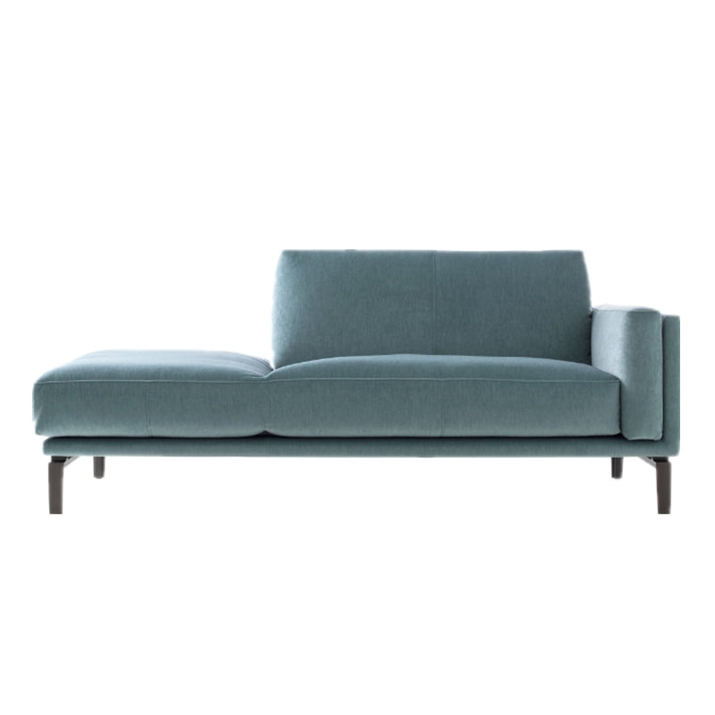 Living Room Chaise Square Arms Modern Chaise Lounge with Velvet Upholster