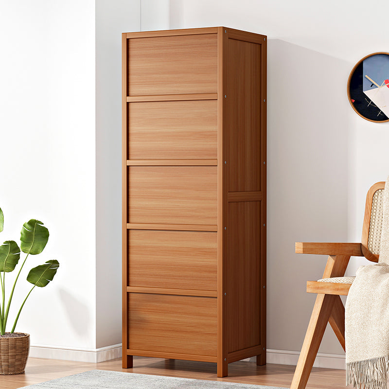 Mid-Century Modern 13.8"W Accent Chest Rectangle Side Cabinet in Brown
