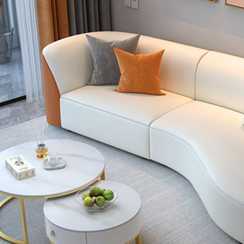 Solid Wood Settee Square Arm Metal Frame Sofa for Living Room