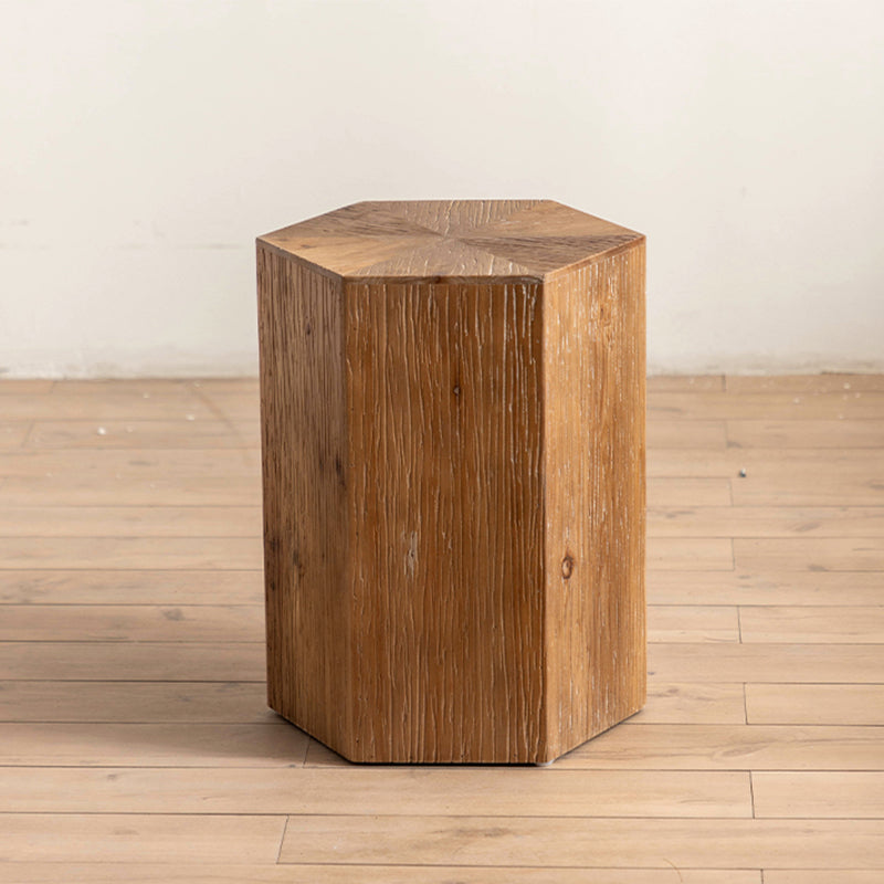 Rustic Corner Table Solid Wood Brown Side End Table for Living Room