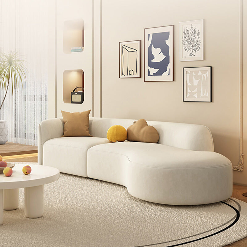 29" Wide Contemporary Sofa White Stationary Seating for Living Room