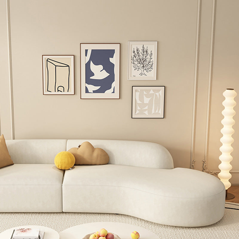 29" Wide Contemporary Sofa White Stationary Seating for Living Room