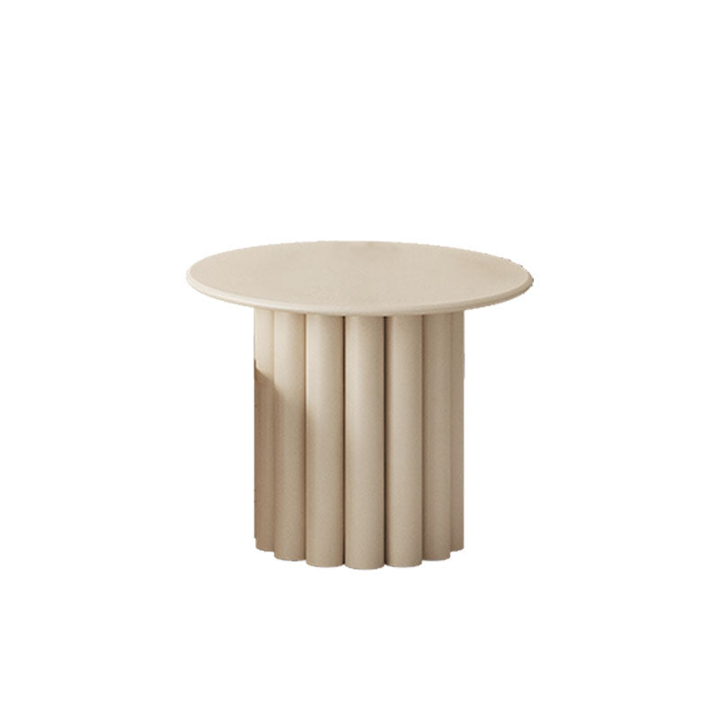 Modern Round Wooden Coffee Table Set Solid Wood 4 Legs Cocktail Table
