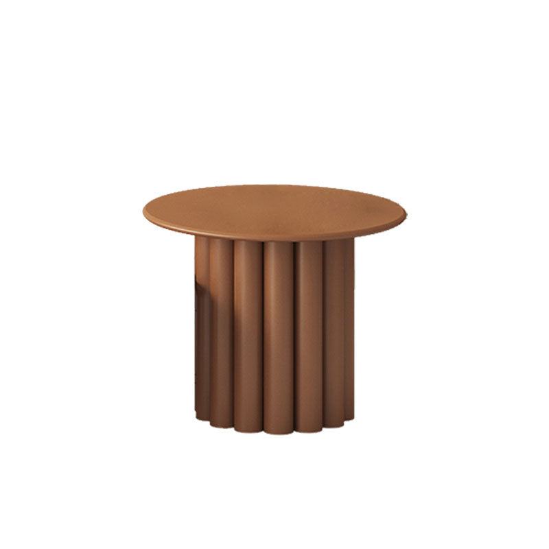 Modern Round Wooden Coffee Table Set Solid Wood 4 Legs Cocktail Table