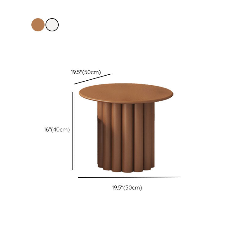 Modern Round Wooden Coffee Table Set Solid Wood 4 Legs Cocktail Table