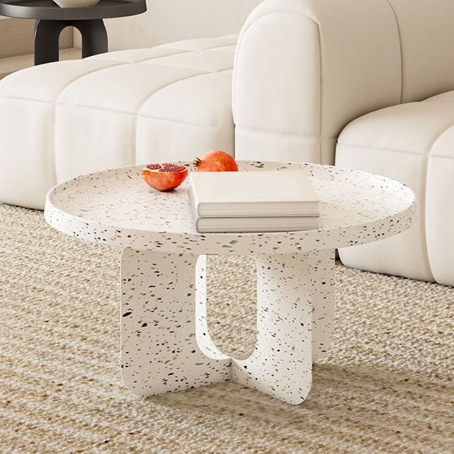 Modern Pedestal Round Coffee Table Set Tray Top Cocktail Table
