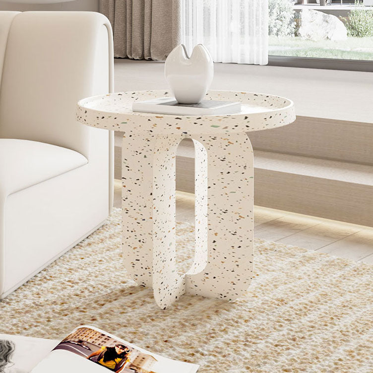 Modern Pedestal Round Coffee Table Set Tray Top Cocktail Table