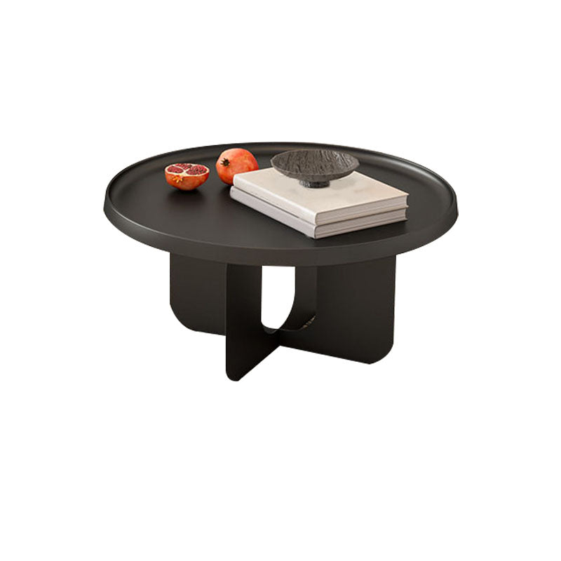 Modern Pedestal Round Coffee Table Set Tray Top Cocktail Table