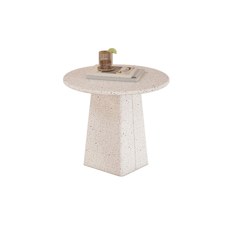Round White Metal Coffee Table Modern Cocktail Table for Living Room