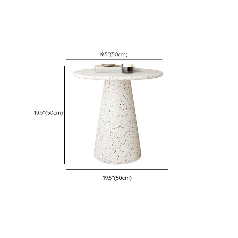 Round White Metal Coffee Table Modern Cocktail Table for Living Room