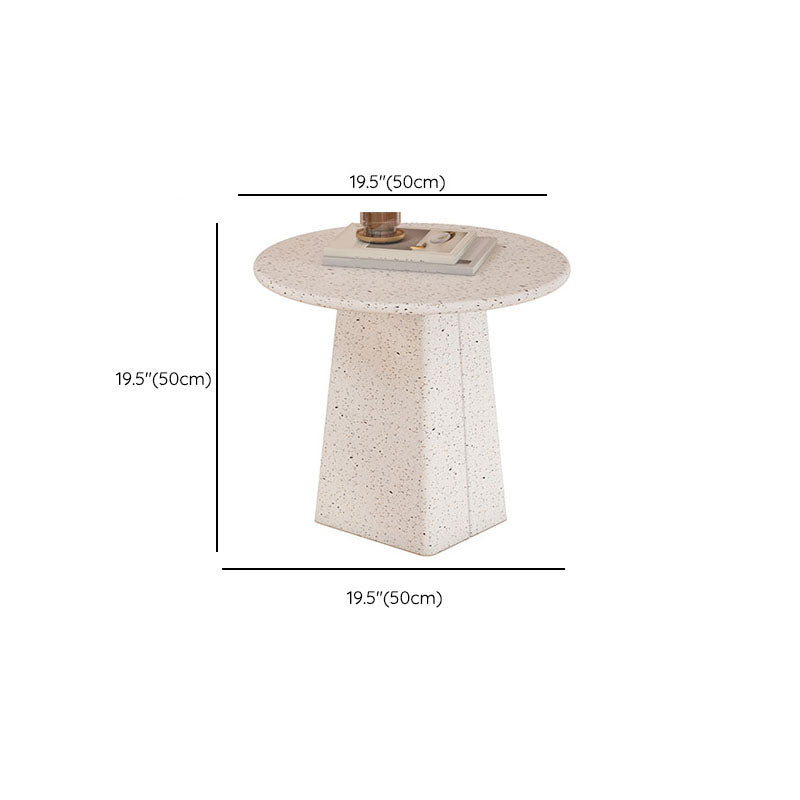 Round White Metal Coffee Table Modern Cocktail Table for Living Room