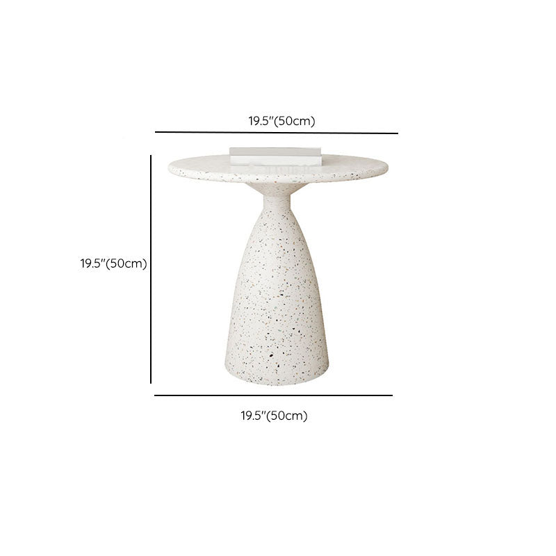 Round White Metal Coffee Table Modern Cocktail Table for Living Room