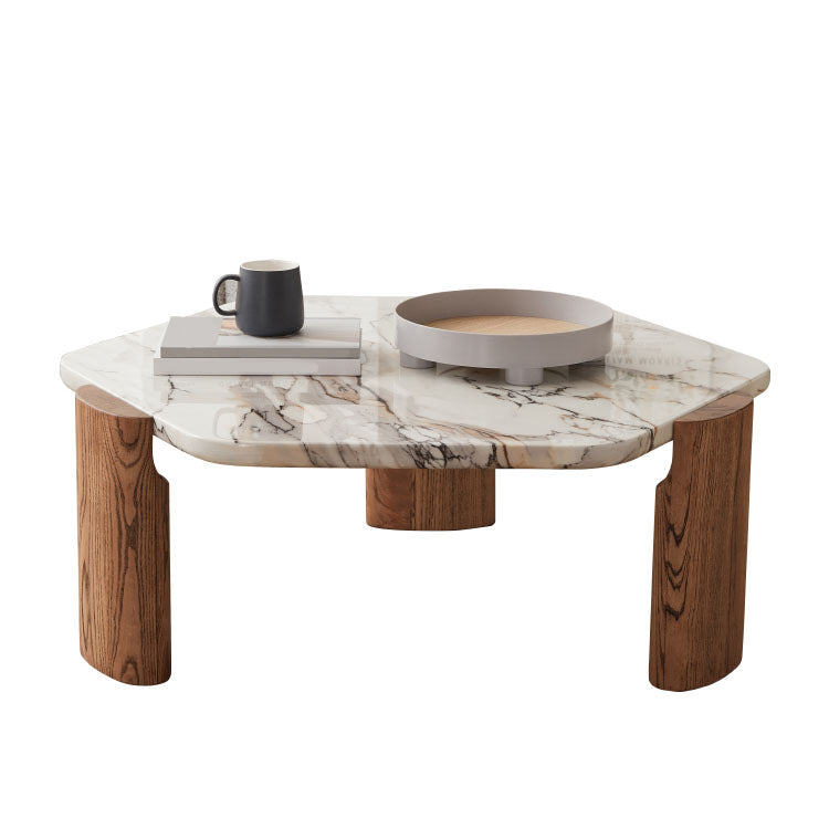 3 Legs Coffee Table Marble Geometric Coffee Coffee or End Table