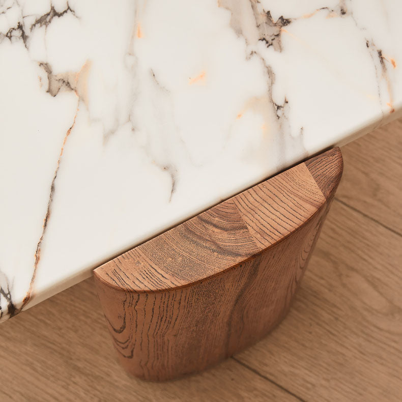 3 Legs Coffee Table Marble Geometric Coffee Coffee or End Table