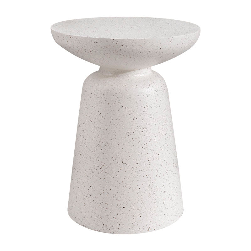 Round White Metal Coffee Table Pedestal 1 Single Cocktail Table
