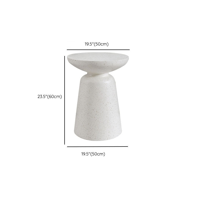 Round White Metal Coffee Table Pedestal 1 Single Cocktail Table