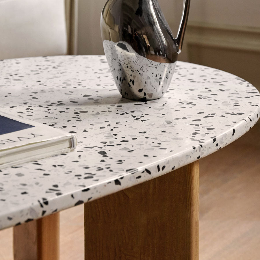 3 Legs Coffee Table Stone Geometric Coffee Coffee or End Table