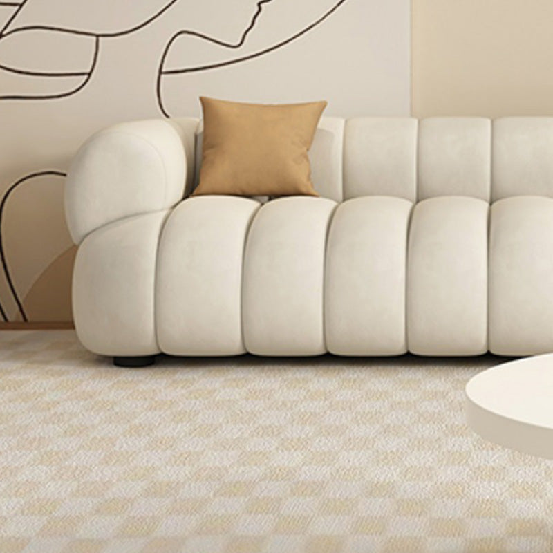 35" Wide Contemporary Sofa White Pillows Stationary Seating for Living Room