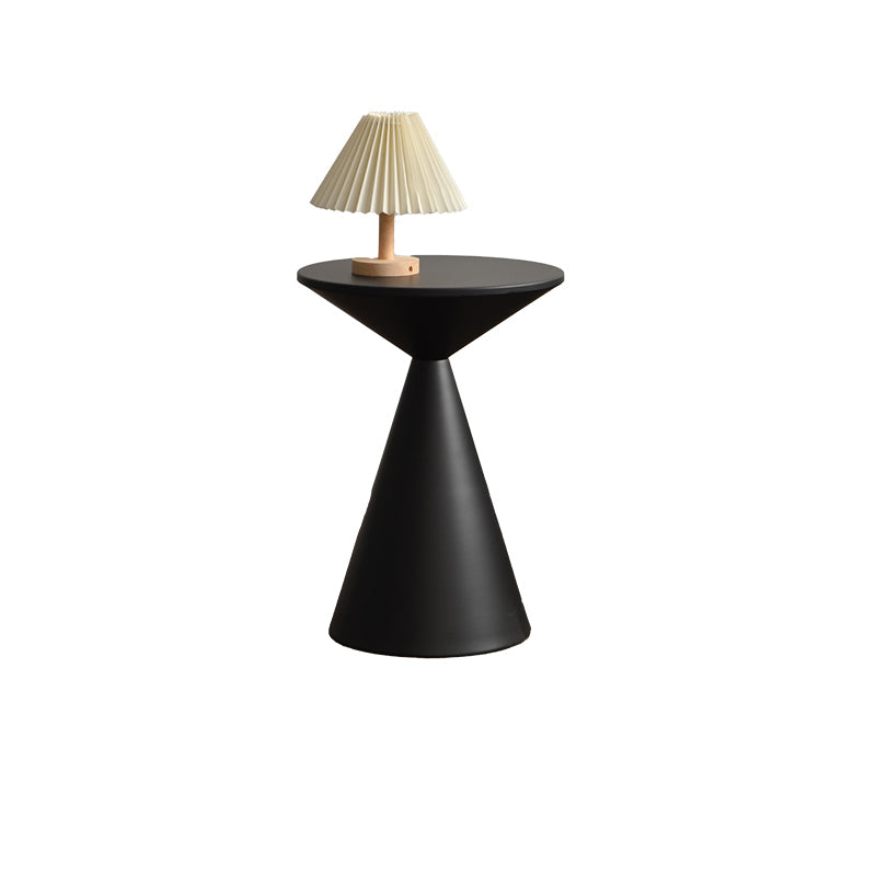 Contemporary Corner Table Metal Round Pedestal Side End Table