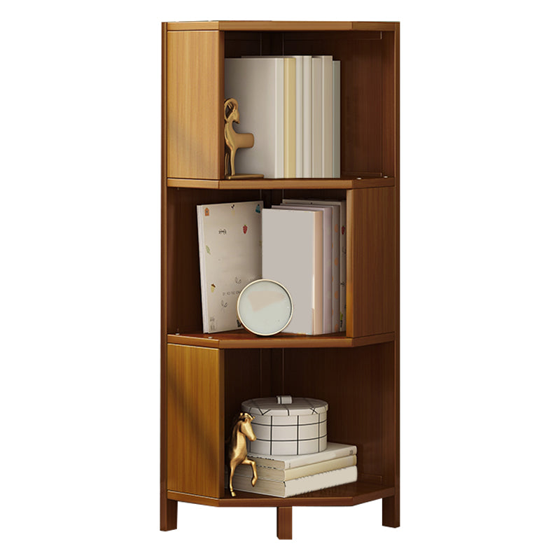 12.6"W Lacquered Accent Chest Brown Mid-Century Modern Chest  with Shelves