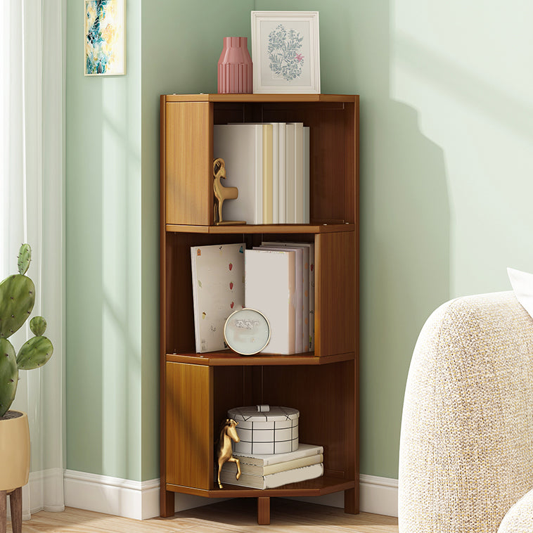 12.6"W Lacquered Accent Chest Brown Mid-Century Modern Chest  with Shelves