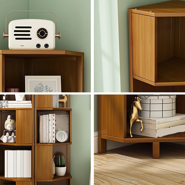 12.6"W Lacquered Accent Chest Brown Mid-Century Modern Chest  with Shelves