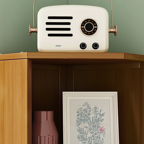 12.6"W Lacquered Accent Chest Brown Mid-Century Modern Chest  with Shelves