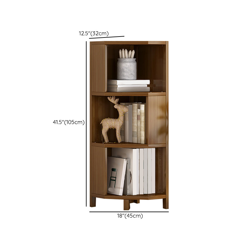 12.6"W Lacquered Accent Chest Brown Mid-Century Modern Chest  with Shelves