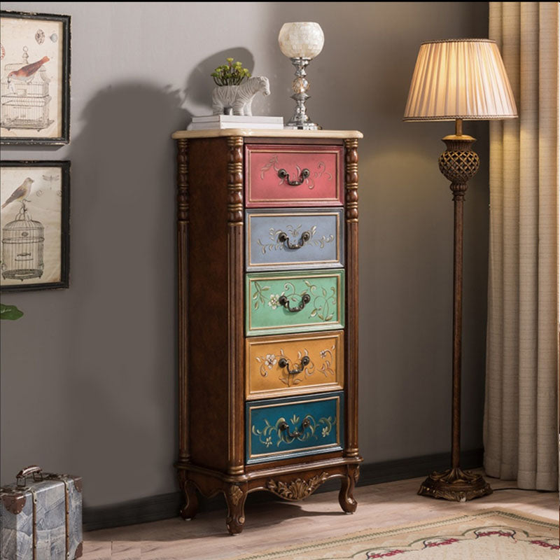 Traditional Vertical Lingerie Chest Wood Storage Bachelor Chest for Room