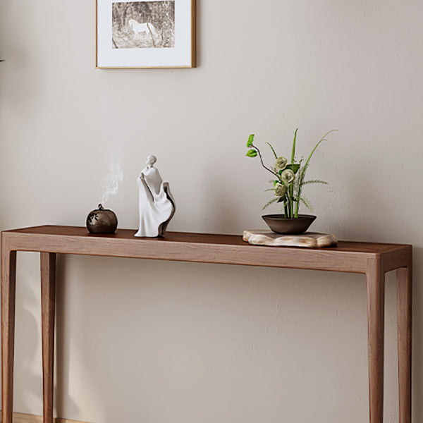Modern Rectangular Console Table Wooden Console Sofa Table in Natural/Brown