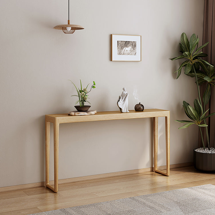 Modern Rectangular Console Table Wooden Console Sofa Table in Natural/Brown