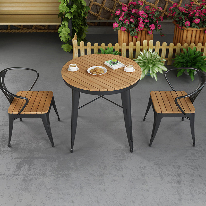 Modern Wood Patio Dining Table 1/3/5/7 PCS Geometric Dining Set