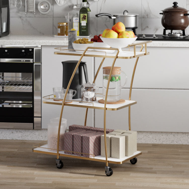 Modern Simple Open Storage Kitchen Trolley Rectangular Dining Room Prep Table