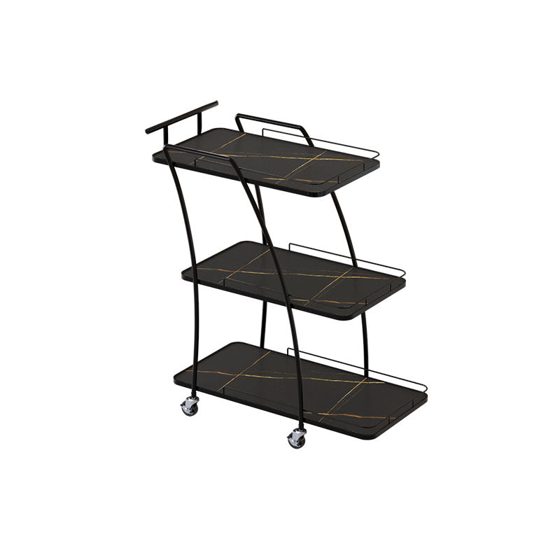 Modern Simple Open Storage Kitchen Trolley Rectangular Dining Room Prep Table
